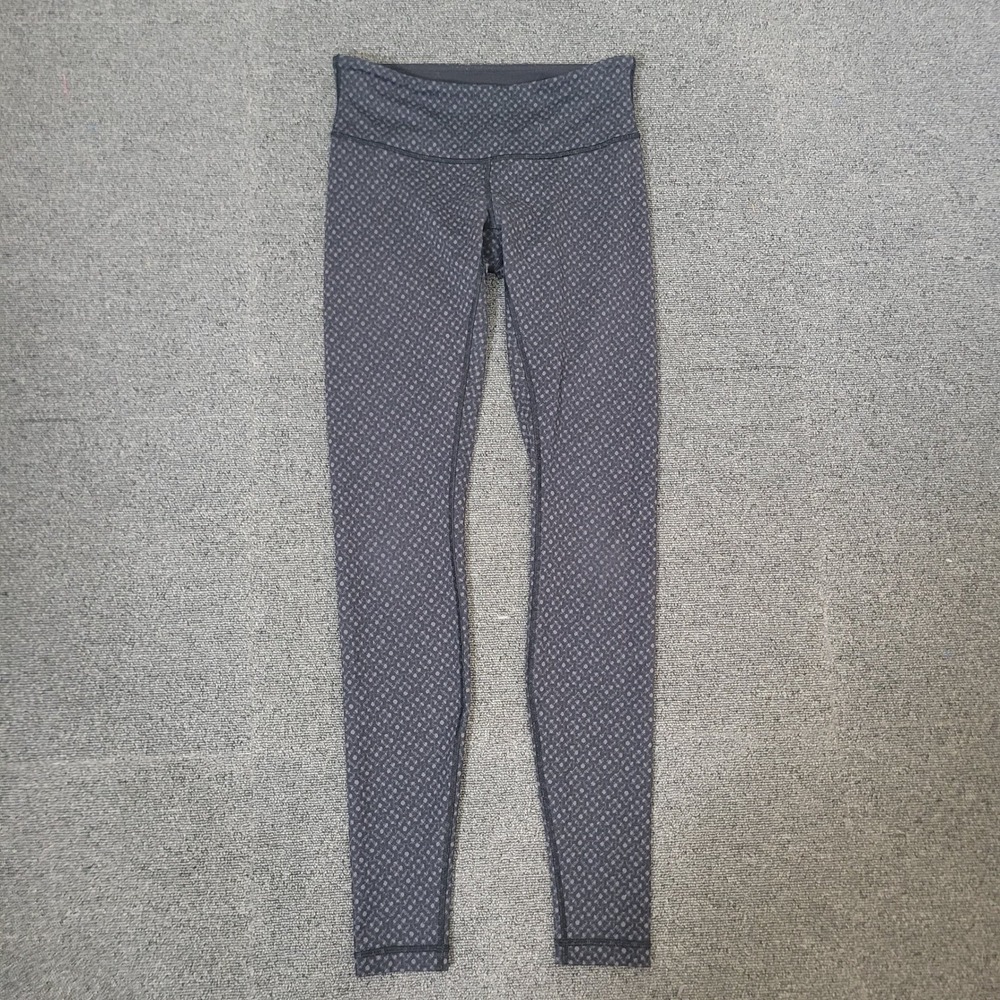 Lululemon Size 6 Wunder Under High Rise Leggings Womens Grey Geometric Dot Tight